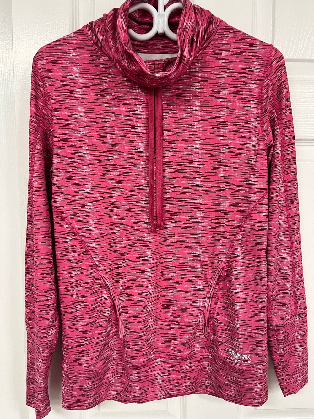 Running Room Fit-Wear XS Pink Quarter Zip Cowl Neck Athletic Pullover